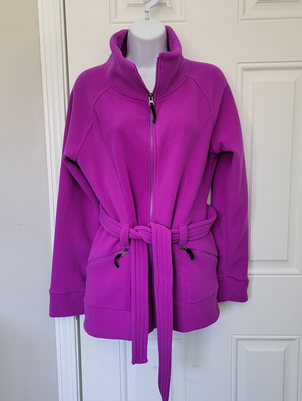 Old Navy Violet Purple Belted Fleece Full Zip Women's Medium Sweatshirt Jacket